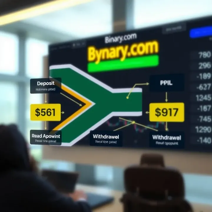 Diagram illustrating deposit and withdrawal options for South African traders on Binary.com