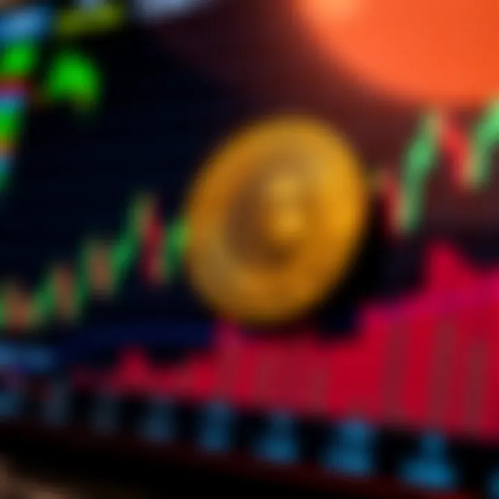 Graph showing the fluctuating price trend of Ape Coin against a digital background