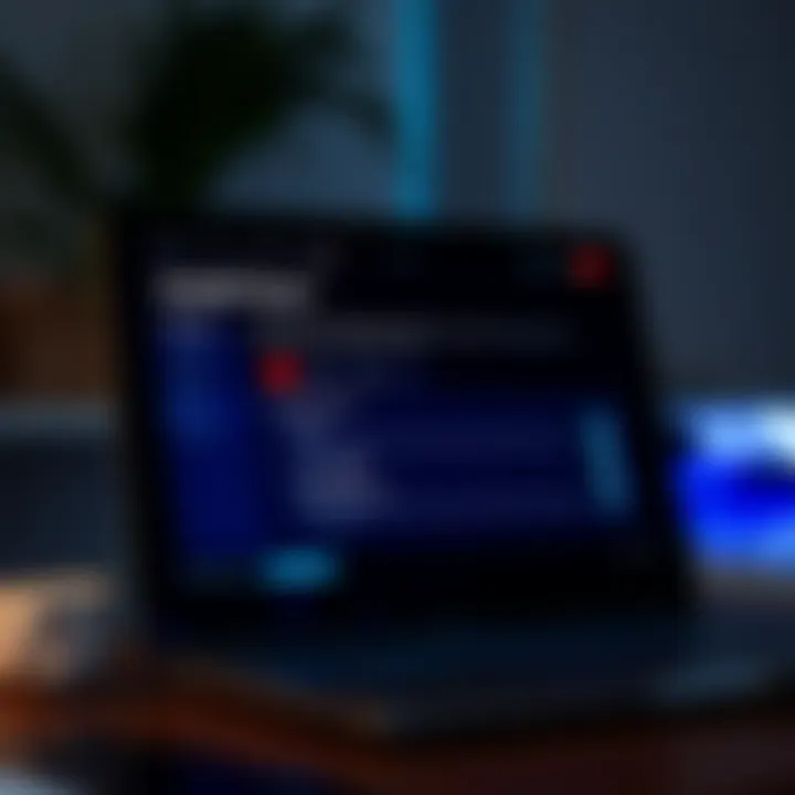 Laptop screen showing Deriv application installation progress with system requirements checklist