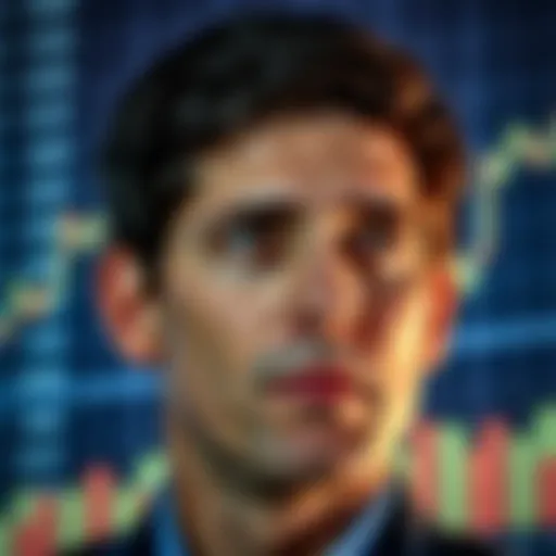 Portrait of Eduardo Saverin with a backdrop of digital financial data representing investment growth