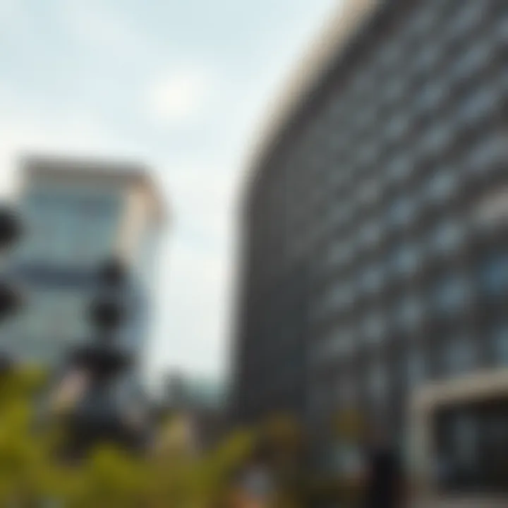 Corporate office building representing business ventures and investments