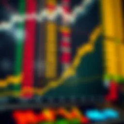 Graph showing upward trend in stock market trading