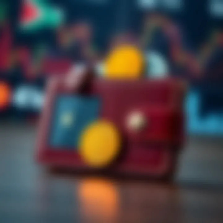 Illustration of a digital wallet with currency symbols representing secure funding options for trading accounts