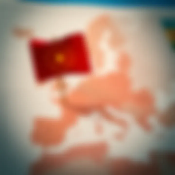 Visual representation of geopolitical events impacting the EUR/USD currency pair with markers on a world map