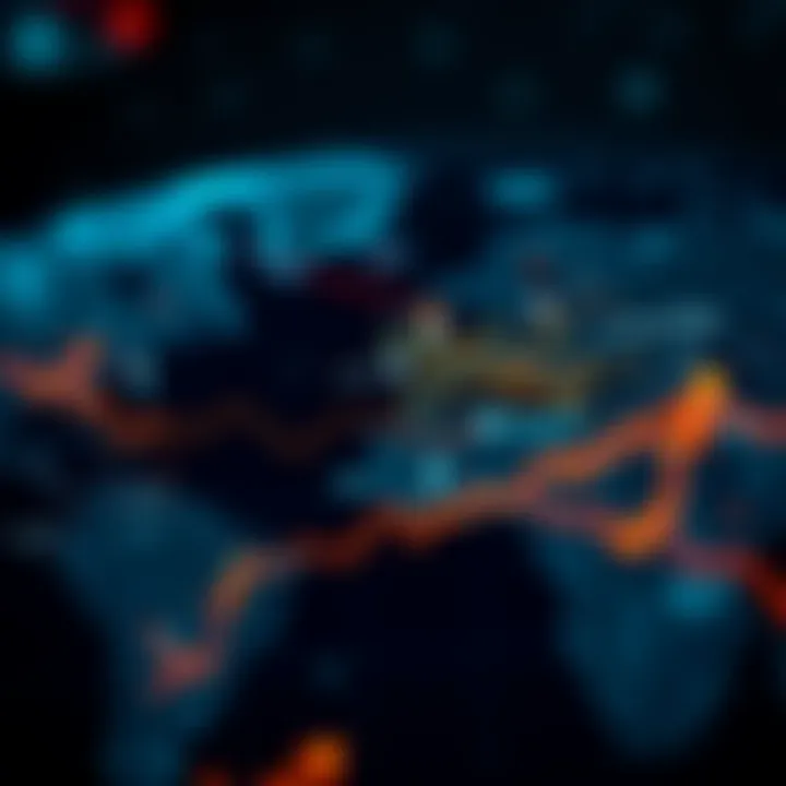 Global map highlighting economic data flows between Europe and the US impacting currency movements