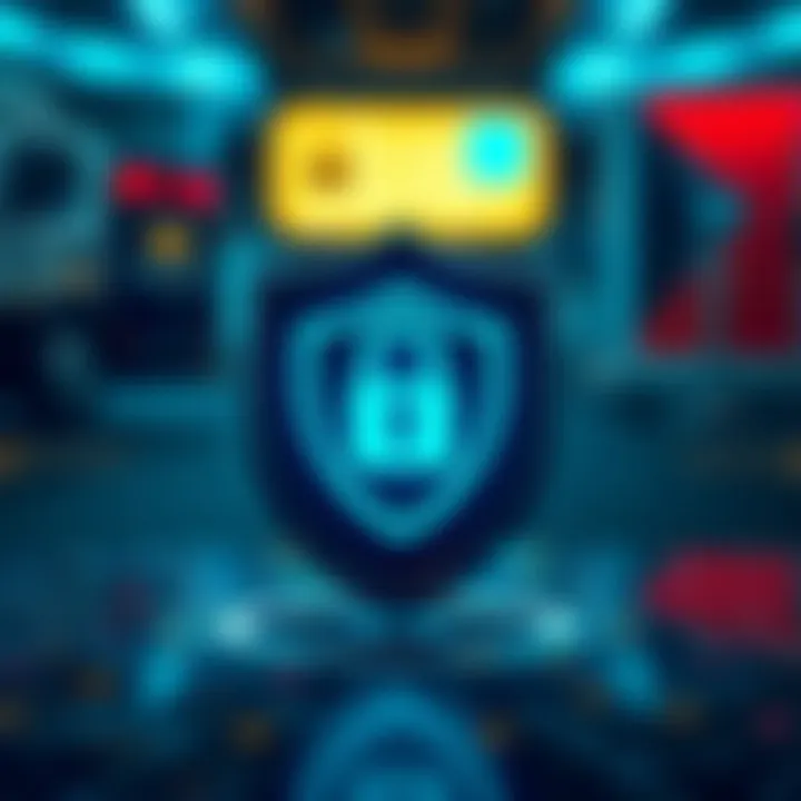 Illustration of secure account protection with shield and lock symbol