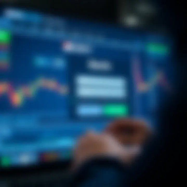 User entering login credentials on an online trading platform