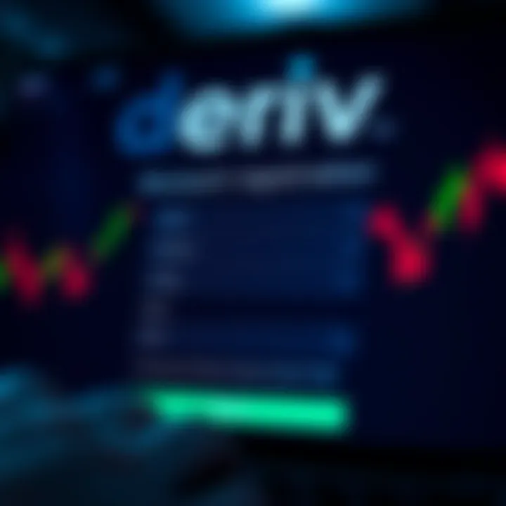 User interface showing account registration fields for Deriv platform