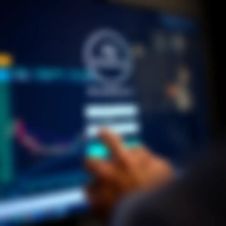 User entering login credentials on IQ Academy platform interface