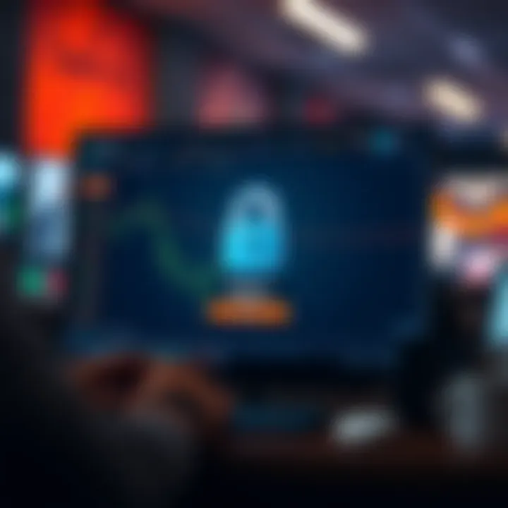 Secure login interface of an online trading platform emphasizing data protection
