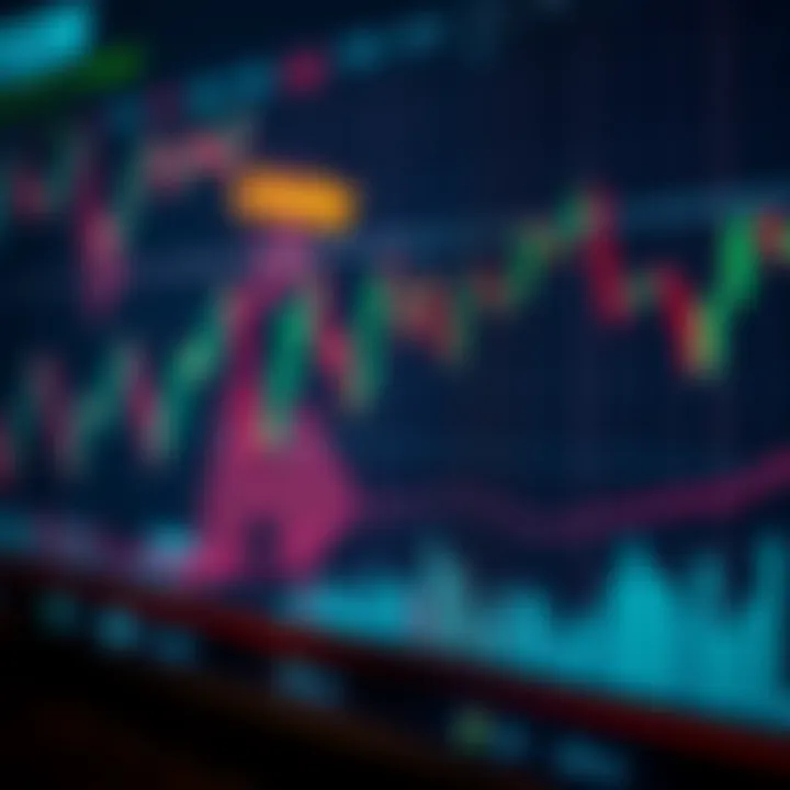 Digital chart showing Litecoin price trends and market fluctuations