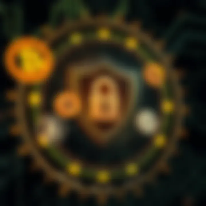 Security and Regulatory Considerations for Luno Deposits in South Africa Secure transaction concept featuring shield and lock icons with cryptocurrency symbols