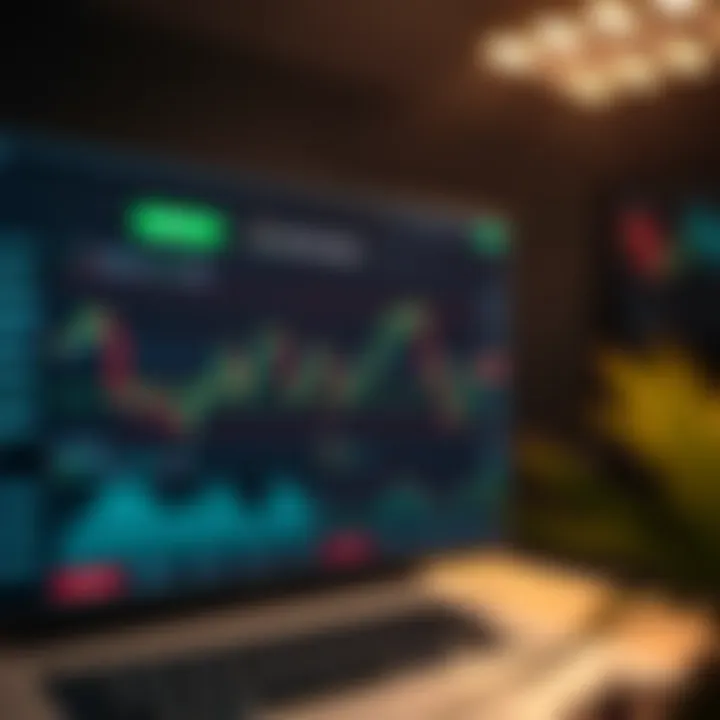 Dashboard interface showing trading charts and market analysis on Mate Trade 5 platform