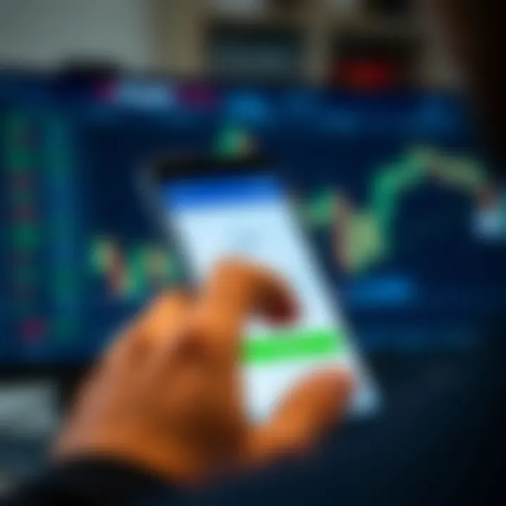 User entering login credentials on Pocket Option trading platform on mobile device