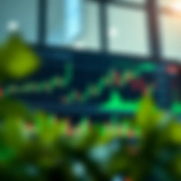 Graph displaying various trading instruments and market trends