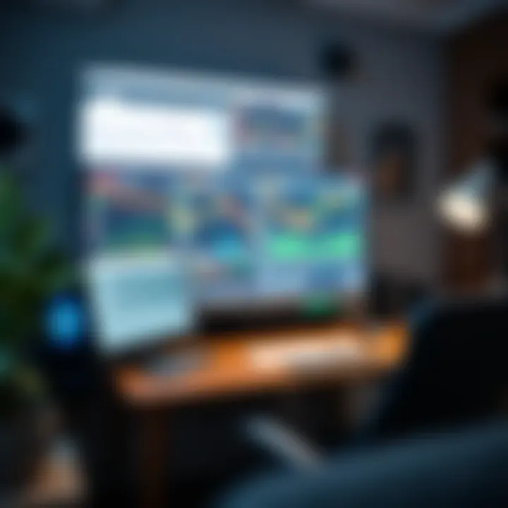 Trading software interface displayed on large screen in a well-lit, quiet workspace designed for improved decision-making