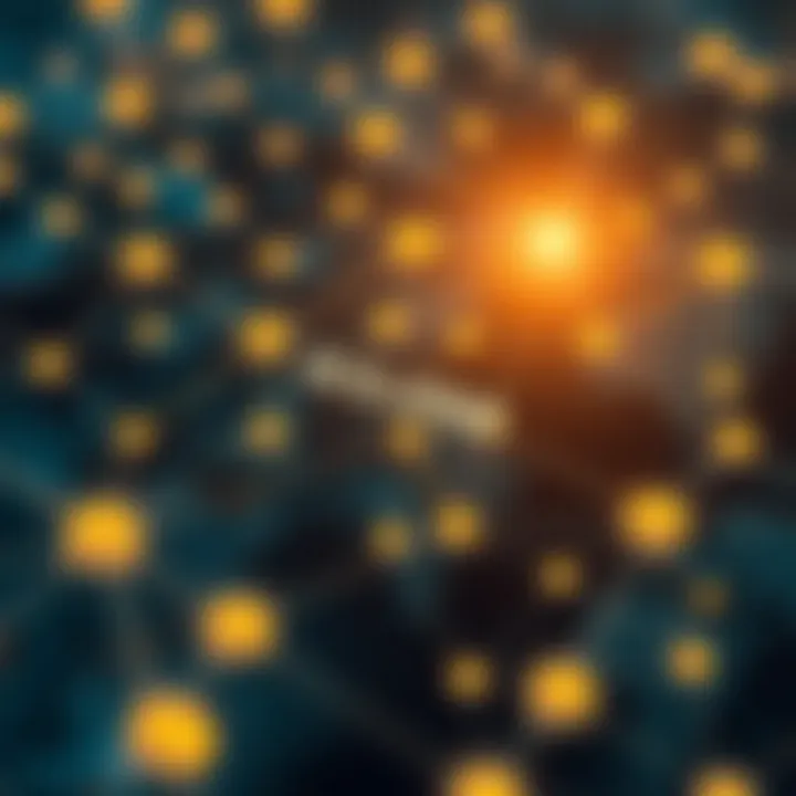 Visualization of Solana blockchain network with interconnected nodes and data flow