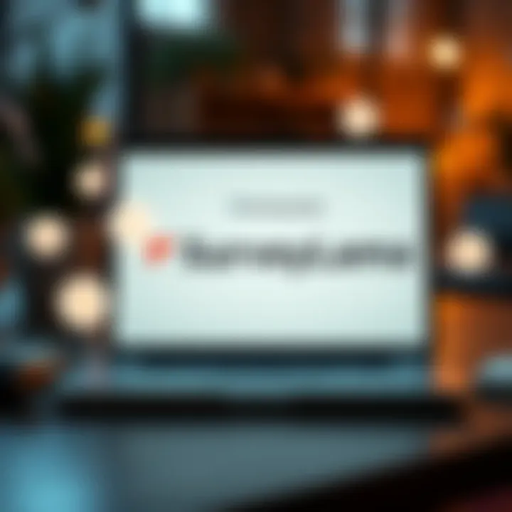 Illustration showing a laptop with survey forms and digital rewards icons around it representing online earning opportunities