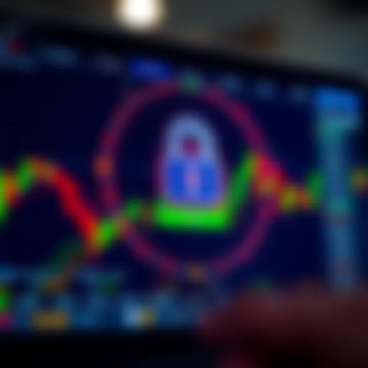 Secure login screen of a trading platform emphasizing data protection and user privacy