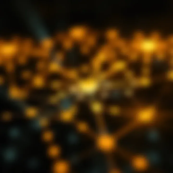 Network diagram showing interconnected nodes representing peer-to-peer data sharing