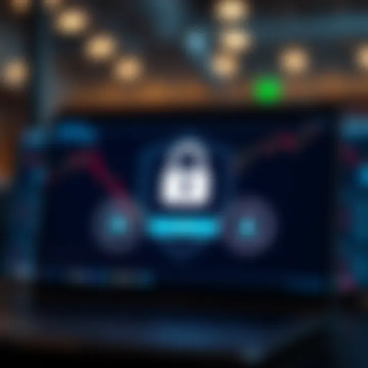 Illustration of secure login and encryption symbols representing platform security features