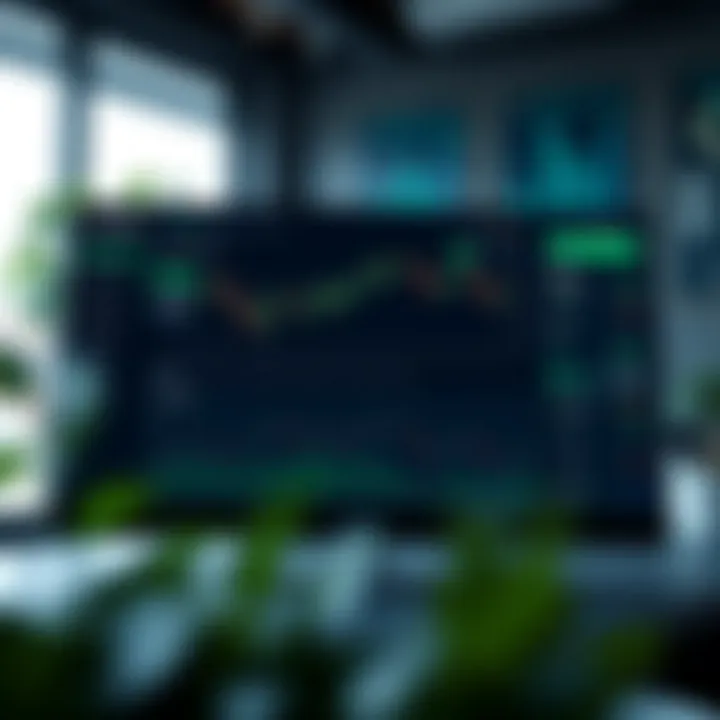 Interface of the Quotex trading platform showcasing a demo account dashboard with various charts and trading options