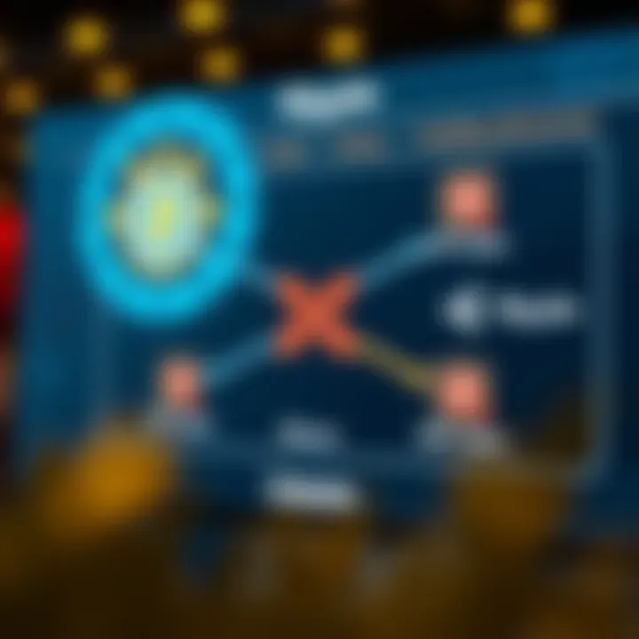 Diagram illustrating Ripple's blockchain network and XRP token integration