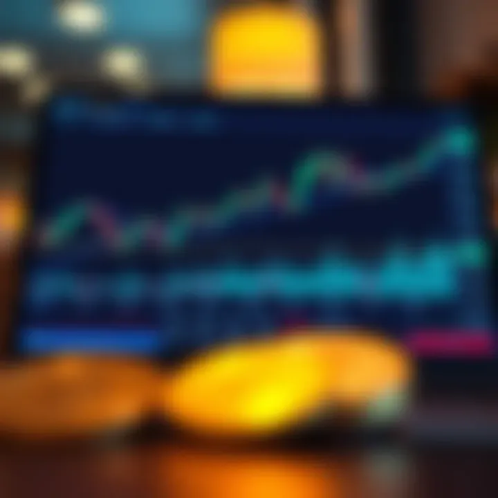 Technical and Fundamental Analysis Influencing Ripple Price Graph depicting Ripple price movements with technical and fundamental indicators on a digital screen