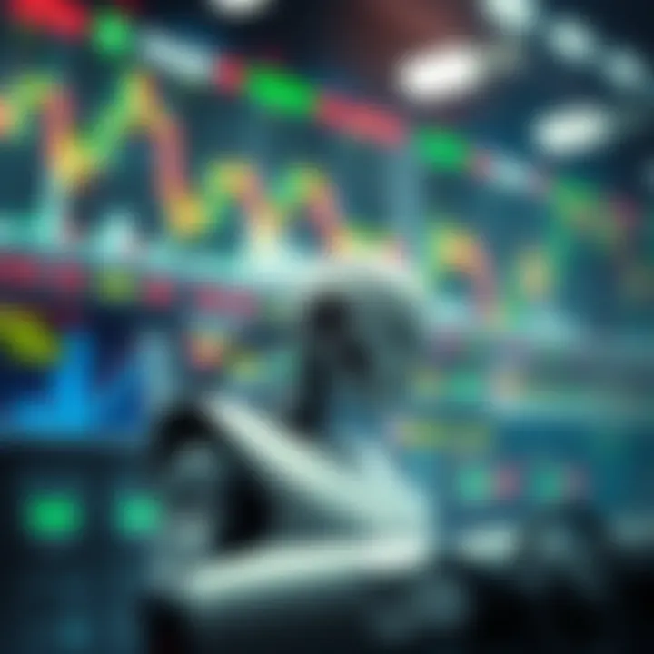 Conceptual depiction of risk and strategy analysis in automated financial trading