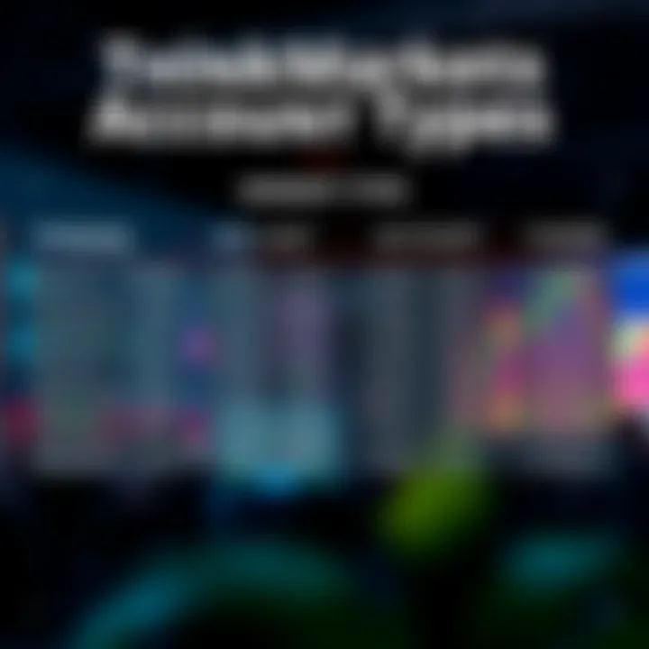 Visual representation of various account types available for traders at ThinkMarkets