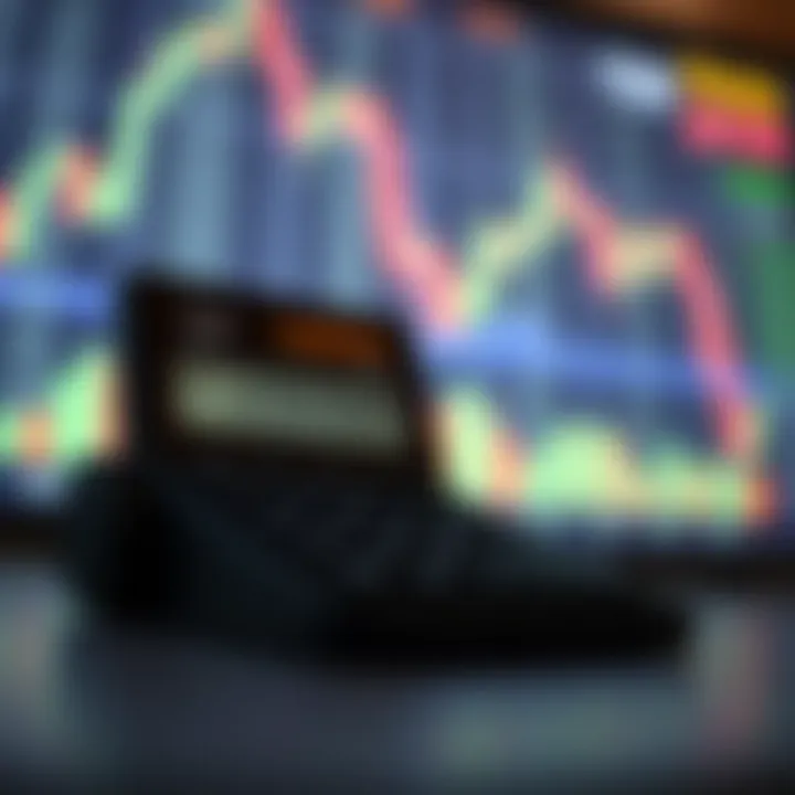 Calculator displaying currency values and forex trading data on a digital screen