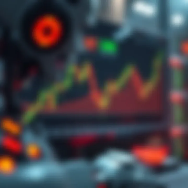 Graph showing AI-driven forex trading bot analyzing currency market trends and fluctuations
