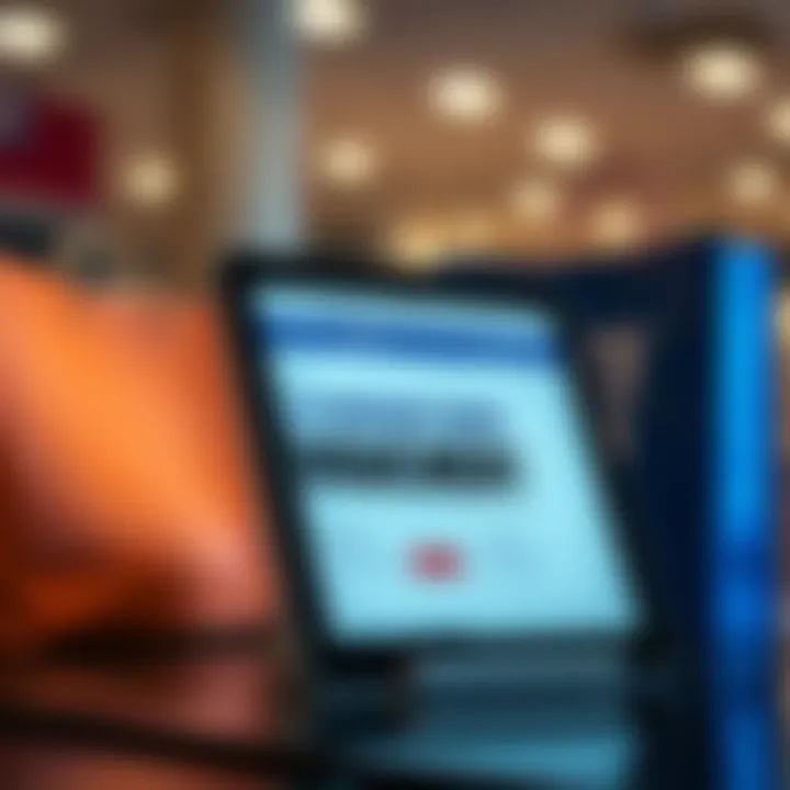 Discount voucher codes displayed on a digital device with shopping bags in the background