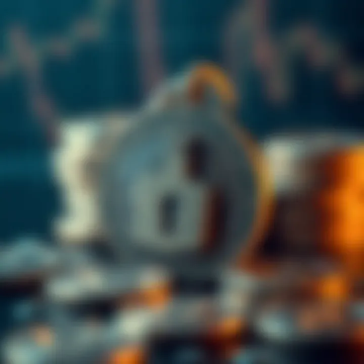 Digital coins with a lock symbolizing secure cryptocurrency holding strategy