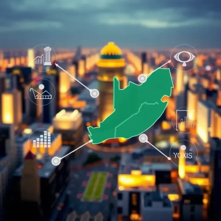 Illustration of financial services network highlighting Squared Financial's regulatory compliance and market presence in South Africa