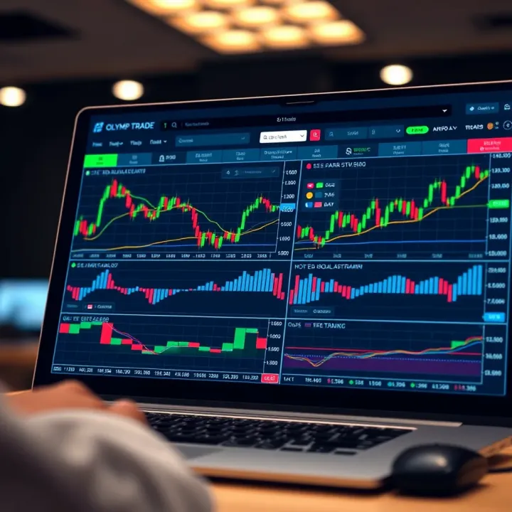 User-friendly trading platform interface of Olymp Trade showing various financial charts and tools