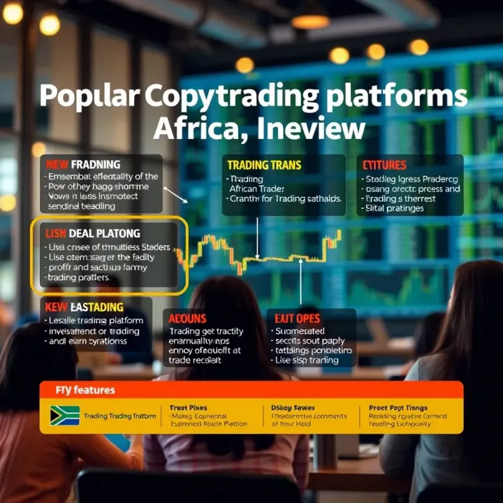 Graphic showing a variety of trading platforms available for South African investors with key features highlighted