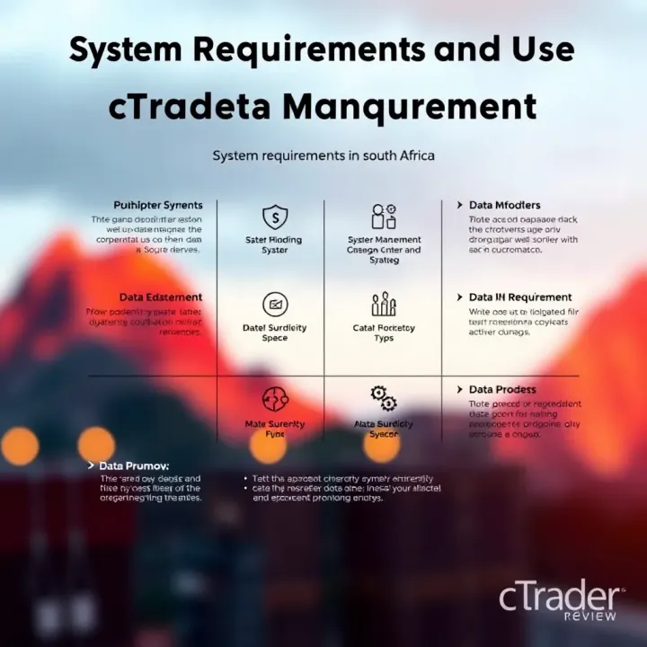 Diagram illustrating system requirements and data management tips for efficient cTrader use in South Africa