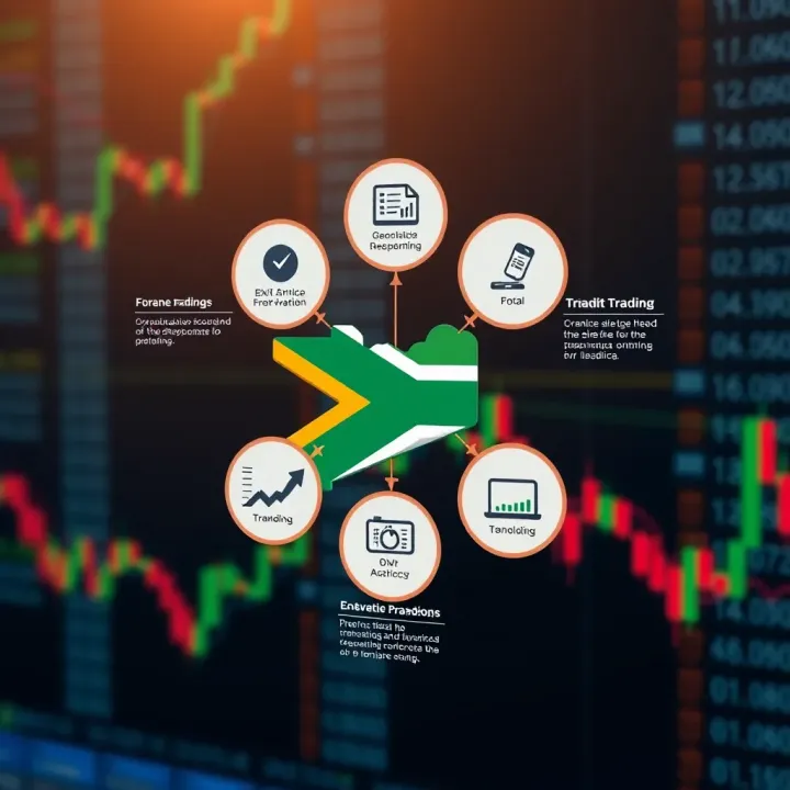 Diagram illustrating forex trading tools and local market regulations in South Africa