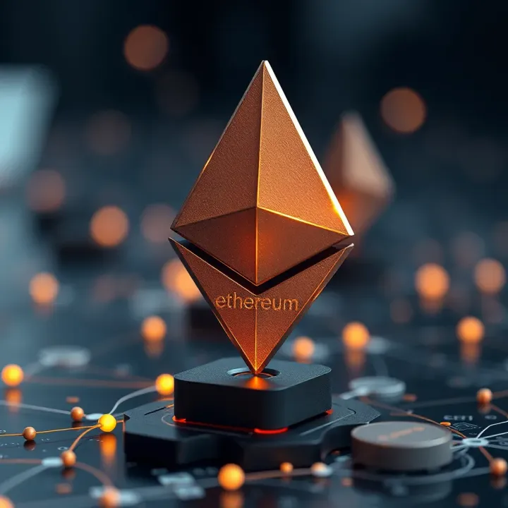 Visual representation of Ethereum blockchain upgrades and technological advancements