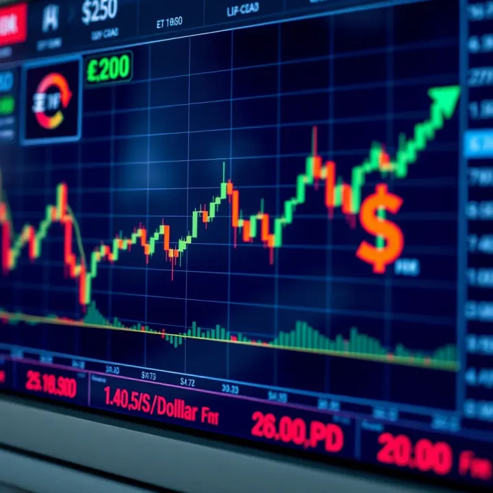 Graph illustrating the fluctuating exchange rate of the Euro against the US Dollar with key economic indicators highlighted