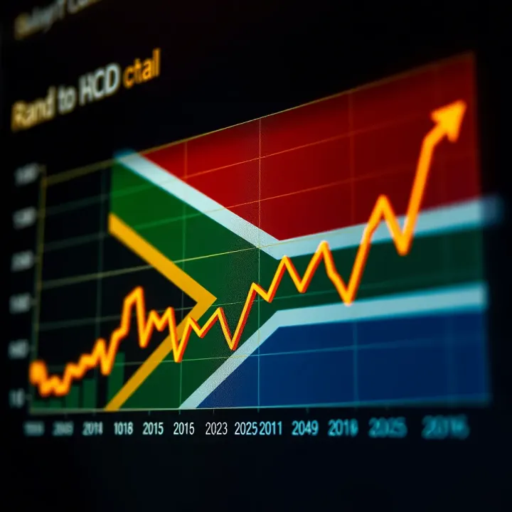 Graph illustrating historical trends of rand against dollar exchange rates