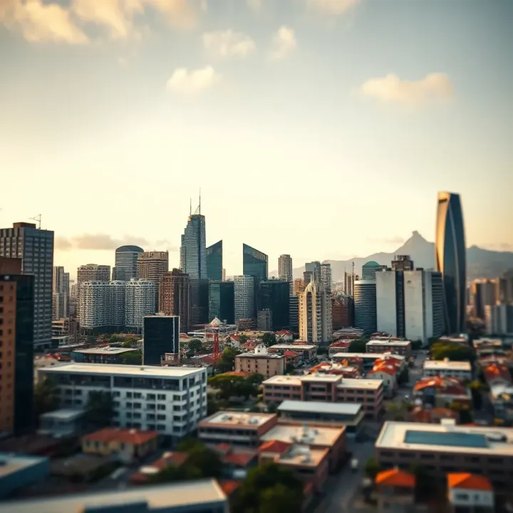 South African city skyline symbolizing economic growth and trading opportunities