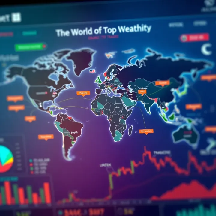 Global Financial Markets Influencing Wealthy Traders Stylized world map highlighting major global financial markets