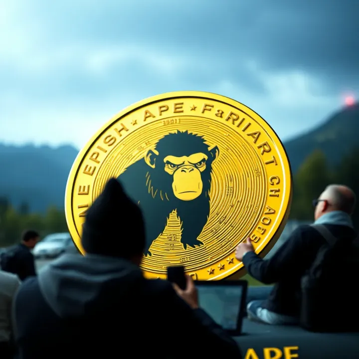 Illustration of factors influencing Ape Coin value including market demand and global crypto trends
