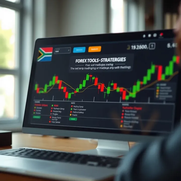 Diagram illustrating key forex trading tools and strategies such as charts, indicators, and risk management