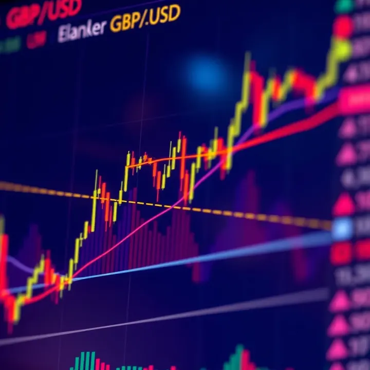 Technical analysis chart highlighting key support and resistance levels for pound-dollar exchange
