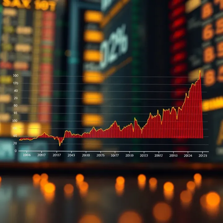 Graph illustrating gradual asset allocation changes across various market indices over time