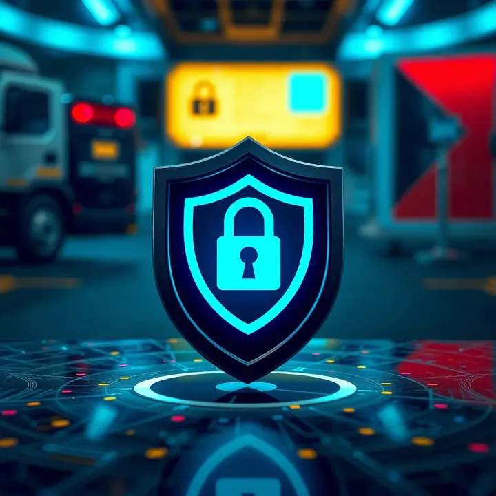 Illustration of secure account protection with shield and lock symbol