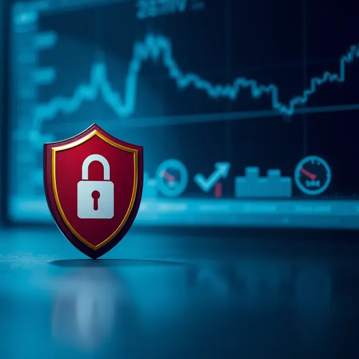Illustration of security shield and verification icons representing safety measures during Deriv fund withdrawal